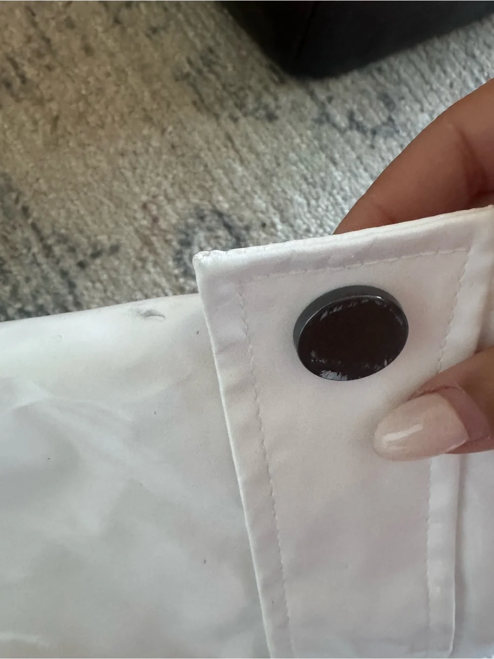 Jane Post White Double-Breasted Trench Coat with Black Buttons